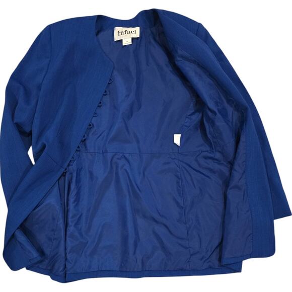 Cobalt Blue Vintage Rafael Button Down Blazer Dress Jacket Size 12 NWT - Picture 3 of 5